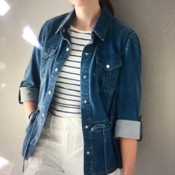 WHBM Tencel drawstring denim jacket - Picture 1 of 5